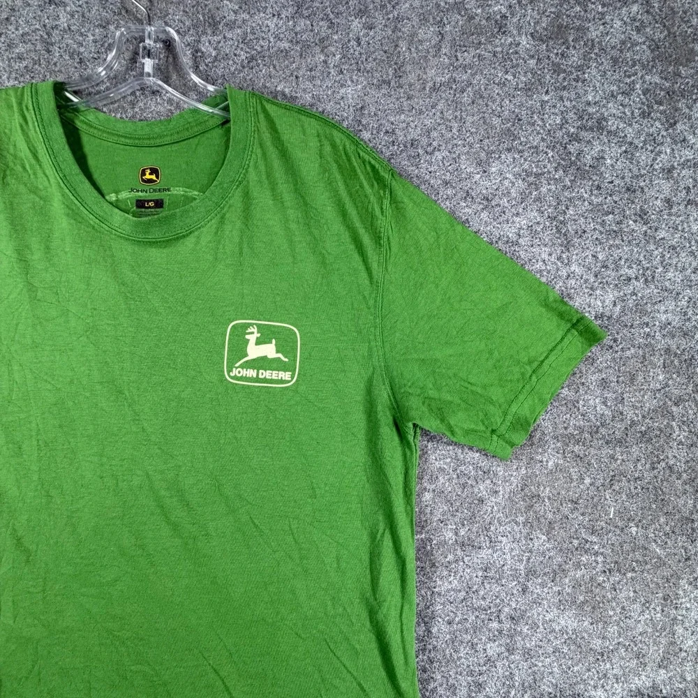 John Deere Graphic T-Shirt Mens L Green Crewneck Short Sleeve Showroom Wear - Picture 7 of 16